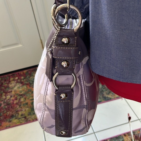 Coach f14711 Optic convertible Zoe bag shoulder bag   satchel  Lilac  rare color - Picture 9 of 17